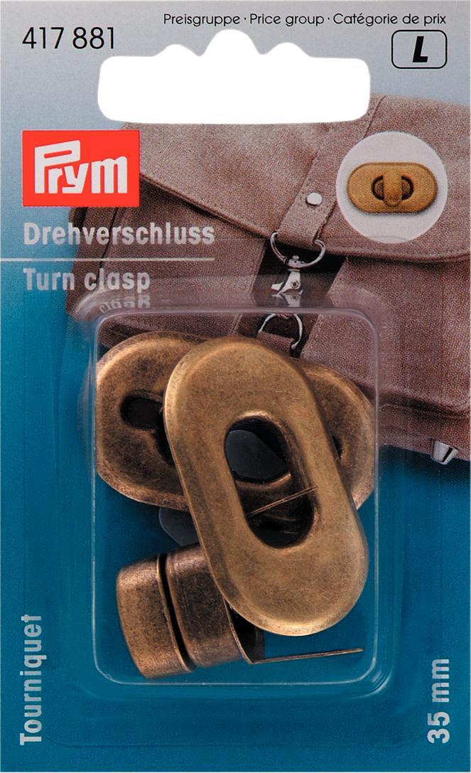 Prym 35mm antique brass turn clasp